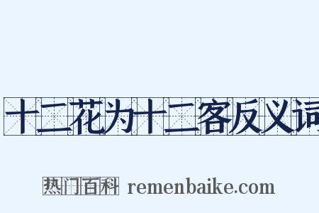 十二花为十二客反义词是什么意思的图片